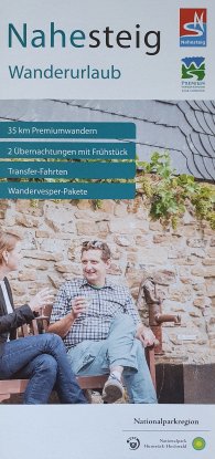 Wanderurlaub auf dem Nahesteig Titelbild: Flyer Wanderurlaub auf dem Nahesteig