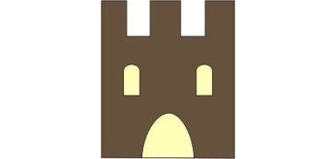 Logo Burgenradweg mit einer braunen Burg