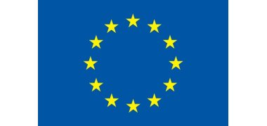 Europaflagge. Blaue Flagge mit 12 goldenen Sternen im Kreis angeordnet