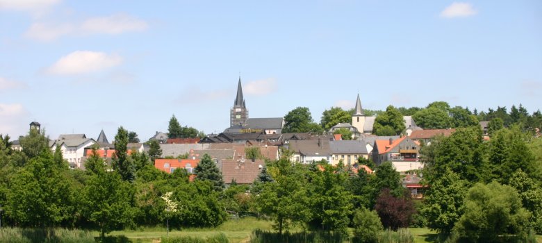 Alte Stadtansicht mit 2 Kirchtürmen Alte Stadtansicht mit 2 Kirchtürmen
