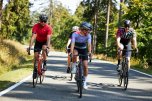 Rennradfahrer im Mittelgebirge unterwegs