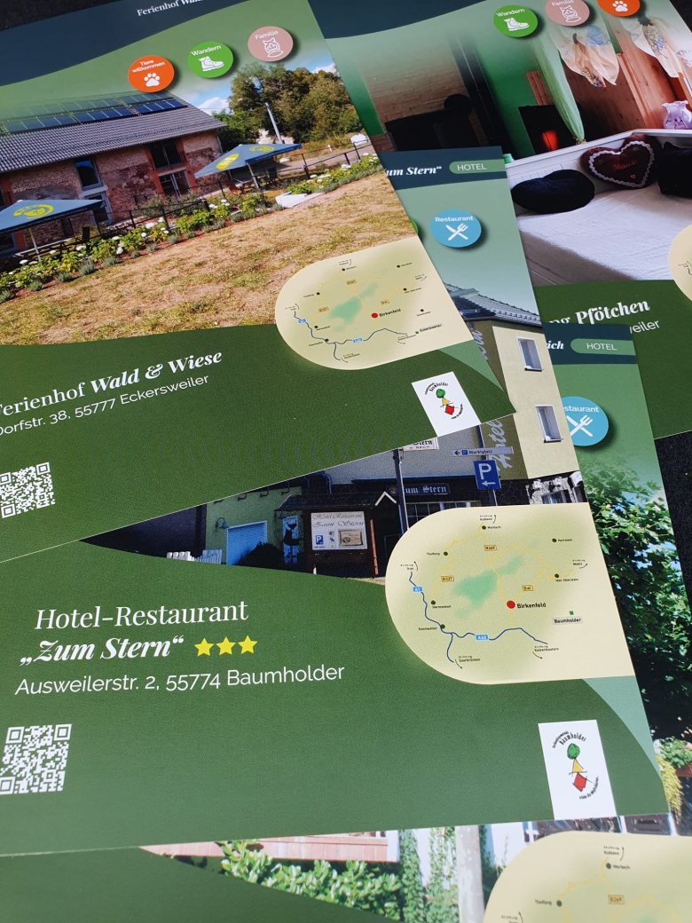 Beispiele für Gastgeberkarten Beispiele für Gastgeberkarten der Verbandsgemeinde Baumholder