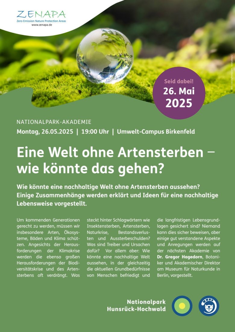 Plakat Nationalpark-Akademie 26.05.2025 Umwelt-Campus Birkenfeld
