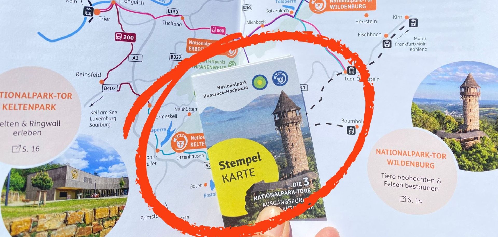 Stempelkarte des Nationalpark Hunsrück-Hochwald