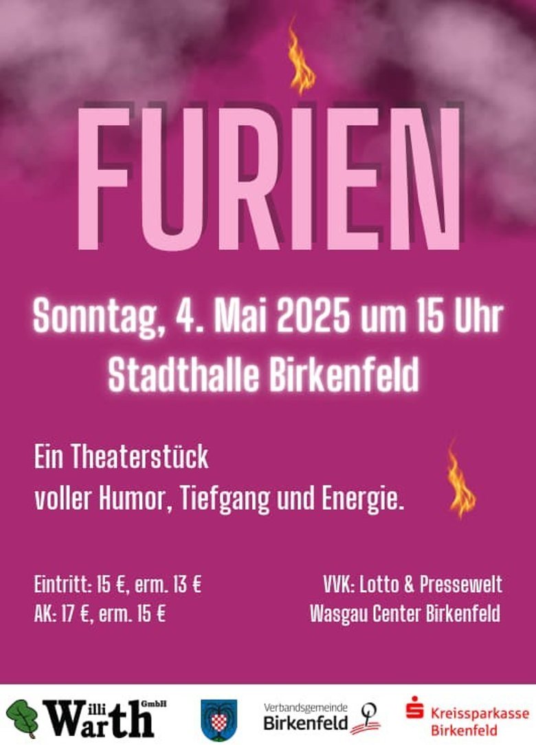 Plakat zum Theaterstück Furien in Birkenfeld