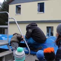 Kita Ruschberg kleine Weltenentdecker in der Kläranlage in Baumholder 