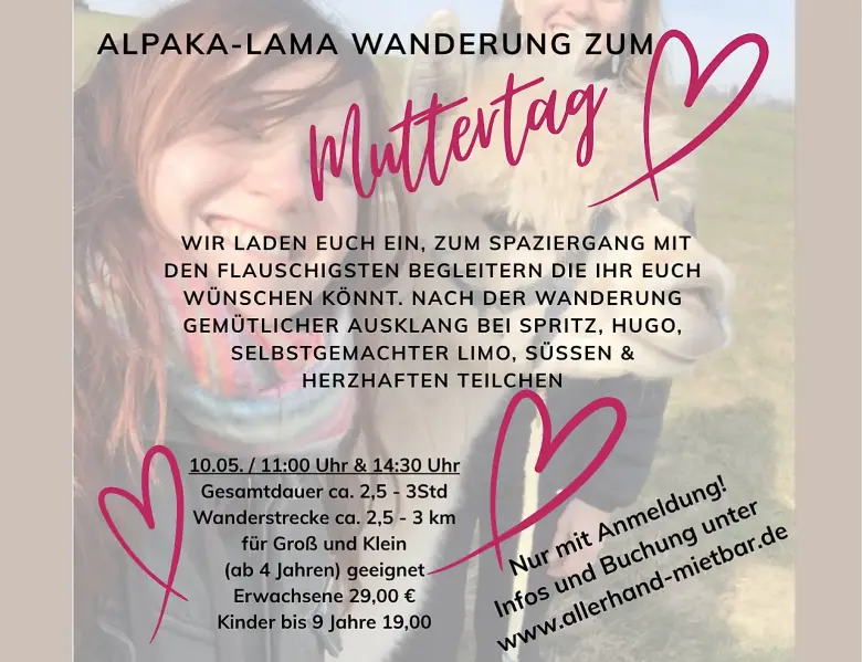 Infos zur Lamawanderung am Muttertag rund um Nohen
