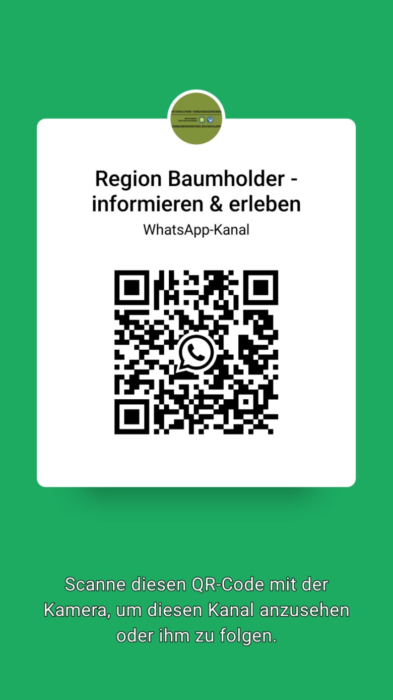 QR-Code für den WhatsApp Kanal Region Baumholder