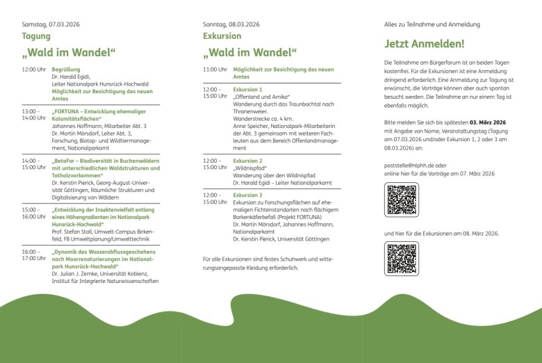 Bürgerforum Wald im Wandel - Vorträge und Exkursionen