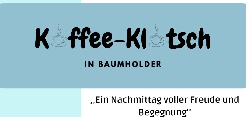 Plakat zu: Kaffeeklatsch mit der GemeindeschwesterPlus am 10.12.2025 in Baumholder