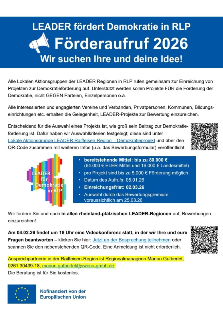 Förderaufruf Demokratieprojekt 2026