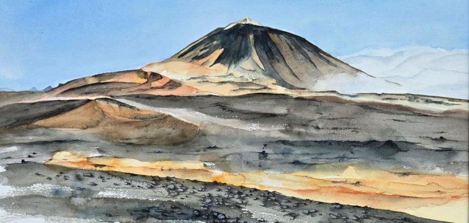 Gemälde von Helmut Schmid: Der Berg Tide