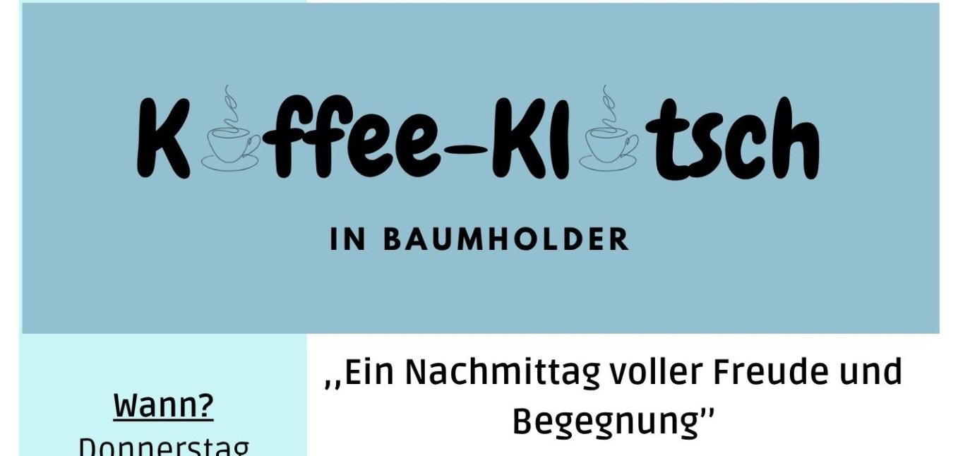 Plakat zu: Kaffeeklatsch mit der GemeindeschwesterPlus am 26.03.2026 in Baumholder