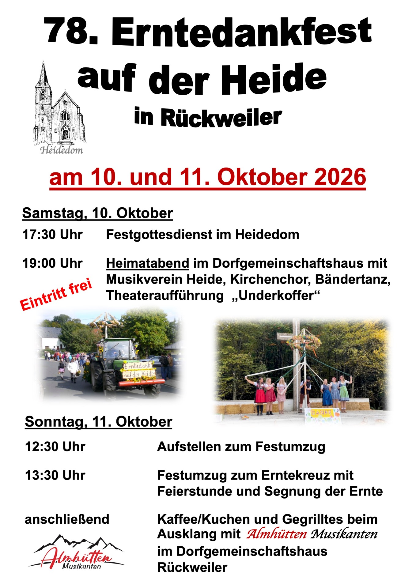 Plakat Erntedankfest Rückweiler 2026