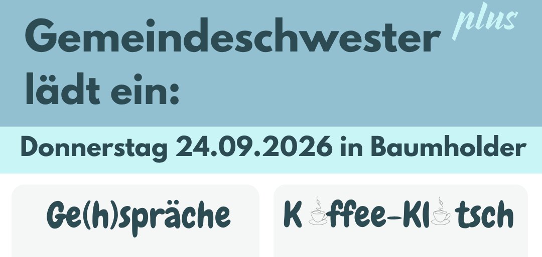 Ge(h)spräche & Kaffeeklatsch 24.09.26 in Baumholder