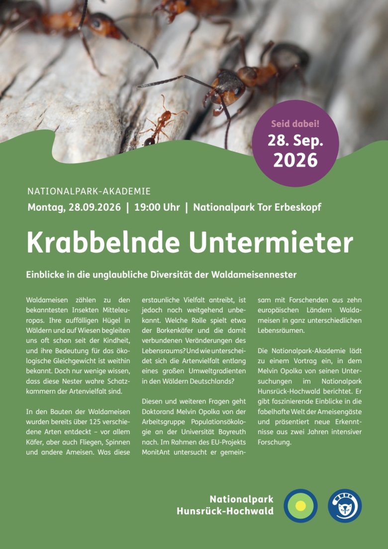 Plakat NATIONALPARK-AKADEMIE - Krabbelnde Untermieter
