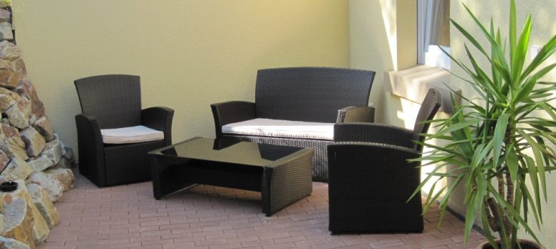 Ferienwohnung Alt Bahnhaus in Ruschberg - Terrasse Ferienwohnung Alt Bahnhaus in Ruschberg - Terrasse