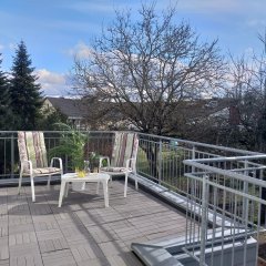 Ferienwohnung Eichner Baumholder Sitzplatz auf der Terrasse mit Gartenmöbeln
