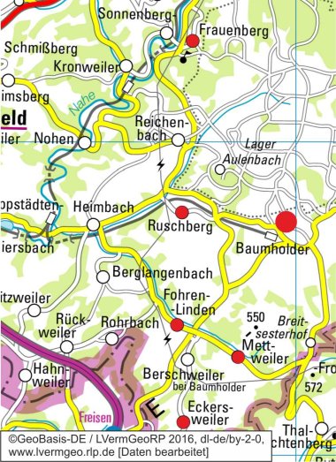 Übersicht Ferienwohnungen Standorte in der VG Baumholder