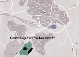 Karte des Gewerbegebietes Schneeweid in Baumholder