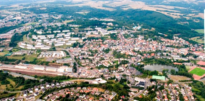 Luftbild der Stadt Baumholder