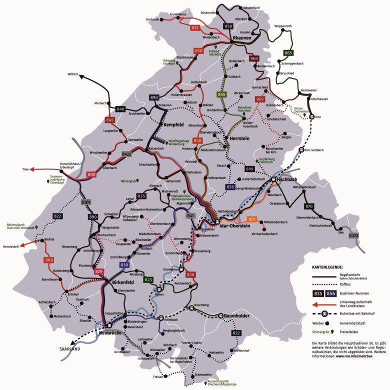 Buslinienplan neues ÖPNV Konzept Landkreis Birkenfeld
